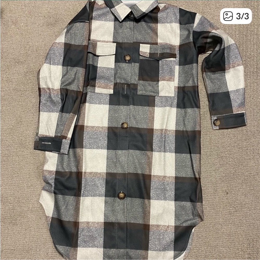 Plaid Print Shacket - Picture 3 of 3